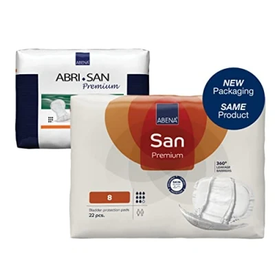 Imagen de Abena San Premium Almohadilla para incontinencia tamaño 8, 2500 ml, absorbencia, paquete de 21