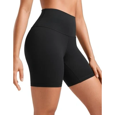 Imagen de CRZ Yoga Womens Butterluxe Motorista Shorts 20cm Cintura Alta Ejercicio Correr Pantalones Cortos De Negro 42