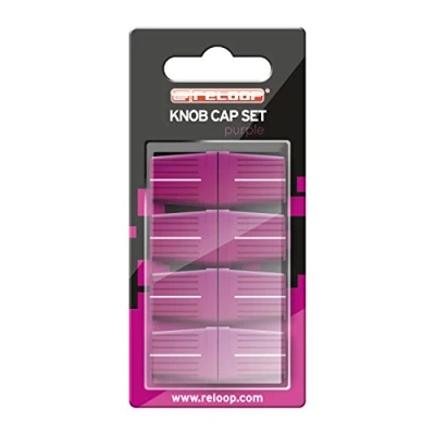 Imagen de Reloop Knob Cap Set purple 8 tapones de perilla, revestimiento goma para un agarre firme, compatible con la mayoría los mezcladores y controladores DJ, color púrpura