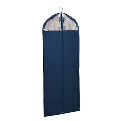 Imagen de WENKO Bolsas portatrajes Business 150 x 60 cm Funda para Ropa, protección Segura, Almacenamiento Trajes y Vestidos Azul Oscuro