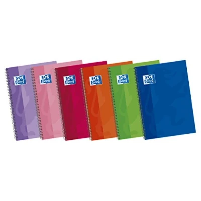 Imagen de Oxford Classic 100430163 Pack de 5 cuadernos espiral tapa extradura, Fº