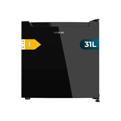 Imagen de Cecotec Mini Frigorífico Bolero CoolMarket TT 31 Dual Black Glass E. Clase Energética E Sobremesa Cristal Negro 49.6X47.4Cm, 31L, Function, Bandeja Extraíble