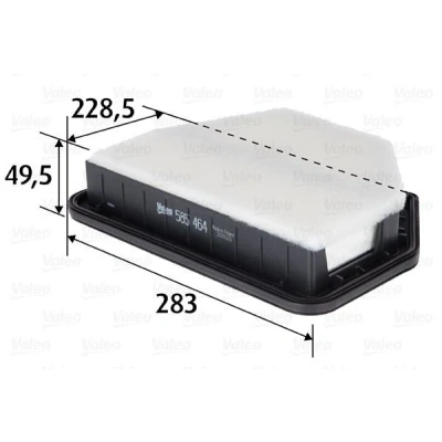 Imagen de VALEO 585464 Filtro de aire 50 229 283 Cartucho filtrante CHEVROLET: Captiva, OPEL: Antara, VAUXHALL: Antara