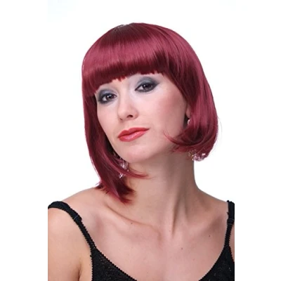 Imagen de WIG ME UP Peluca Corta de Pelo Bob Color Rojo Granate Fiesta Disco GO Girl PW0114 P67