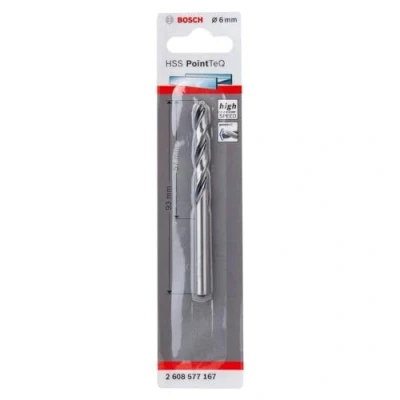Imagen de Bosch Professional Broca helicoidal HSS PointTeQ, para metal, 6 x 57 93 mm, accesorio de taladro