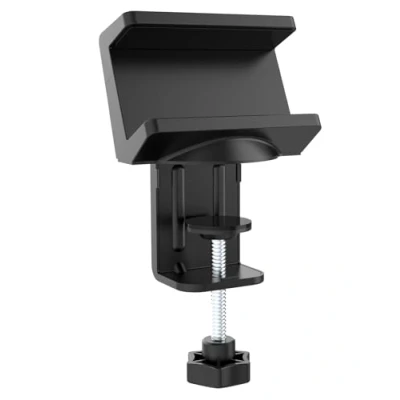 Imagen de MaxTrack NVZ2L Abrazadera de Mesa para regleta enchufes Soporte Mesa, regletas o concentradores USB 50 70 mm Ancho, Escritorio, Almohadillas Protectoras Silicona,