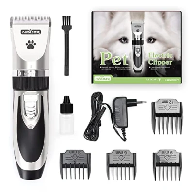 Imagen de Nobleza Cortapelos para Perros Profecional Mascotas Set Mquina Cortar Pelo Sin Cable y Recargable Pequeas Medianas Grande Plateado