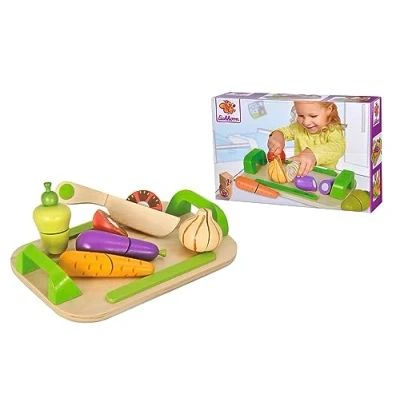 Imagen de Eichhorn Tabla con Verduras y Cuchillo, Set de Juguetes Madera para Niños a Partir 2 Años, 26 cm, Multicolor