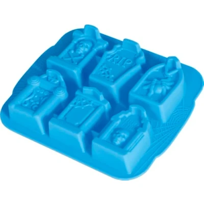 Imagen de Fiestas GUIRCA Molde para 6 Galletas de Tumbas (21x18 cm) Decoración Mesa Halloween y Temáticas Ideal Hornear Terror Celebraciones Azul
