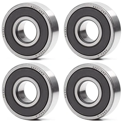 Imagen de Rodamiento de doble junta goma, 6201 2RS, 12 x 32 10 mm, rodamientos bolas rígidos ABEC 5 preengrasados (paquete 4 unidades)