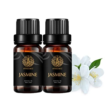 Imagen de Aromaterapia jazmín aceites esenciales establecidos,100% Pure Jasmine Essential Oils Aroma Set, 2 * 10 ml de grado terapéutico Aromatherapy Fragrance Set para difusor, masaje