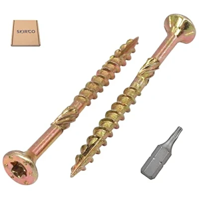 Imagen de SKIR&#039;CO Paquete de 50 tornillos universales acero galvanizado 3,5 x mm, cabeza avellanada, torx, tipo 17, aglomerado (50, mm)