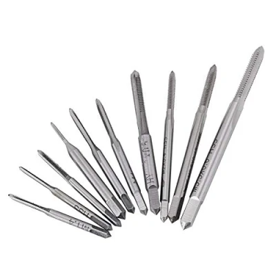 Imagen de Juego de Machos Roscar para Máquina Rosca Pequeña, Gruesa con Tornillo Manual Máquina, Herramienta Macho 10 Piezas M1, M1.2, M1.4, M1.6, M1.7