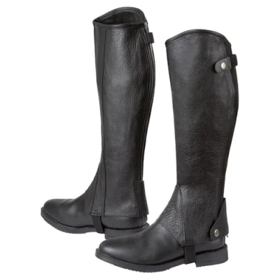 Imagen de Covalliero Minichaps Leder Elastikeinsatz Elasto Eje de Cabina con Inserto elástico (tamaño pequeño), Color Negro, Unisex, S