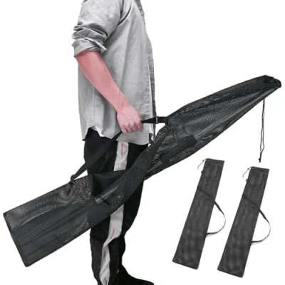 Imagen de WANGCL Bolsa de Malla con cordón para Remo Kayak, Correa Hombro Ajustable, Almacenamiento Remo, portátil Kayak (2 Piezas)