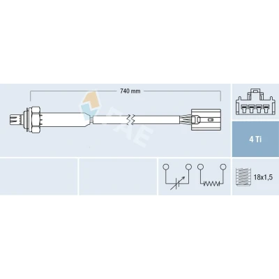 Imagen de FAE 77189 Sonda lambda de regulación VOLVO: S40 I, V40 Familiar