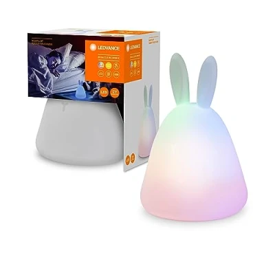 Imagen de LEDVANCE luz nocturna infantil regulable, lámpara con motivo de conejo función táctil y control color RGB, para la habitación los niños conexión USB recargable