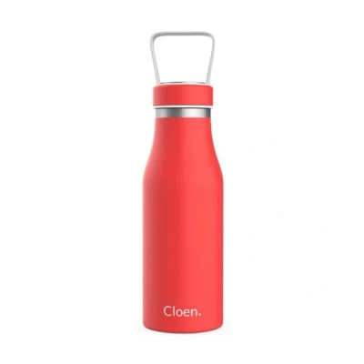 Imagen de CLOEN Botella de Agua Acero Inoxidable, Aislamiento Vacío, Triple Pared, Botellas Frío/Caliente, Libre BPA, Reutilizable, 510ml, Gimnasio, Deportes, Escolar, Bicicletas. By (Coral)