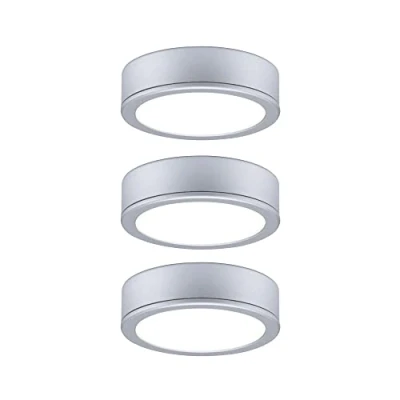 Imagen de Paulmann 93092 Luminaria para muebles LED, juego Pukk, redonda, incl. 3x3,5 W, lámpara de armario, cromo mate, plástico, 2700 K