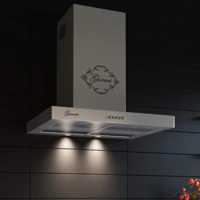 Imagen de Gurari campana extractora de 60 cm GCH F 461 IS 6 N pared acero inoxidable muy absorbente motor 1000 m3/h montaje en extractora, funcionamiento recirculante o salida