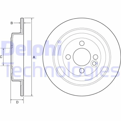 Imagen de DELPHI BG4560C Disco de freno 280 10 4 macizo revestido altamente carbonizado sin cojinete rueda, anillo sensor ABS MINI: Hatchback, Clubman
