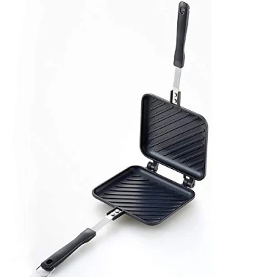 Imagen de TAMUME Tostadora para Sándwiches de Superficie Estriada Plancha Sandwichera Tartas Antiadherente con Mango Resistente