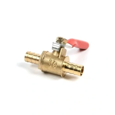 Imagen de válvula de bola latón 8 mm, cierre, manguera púas, adaptador conector para agua, gas, aceite (paquete 1)
