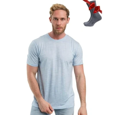 Imagen de Pantalon Termica Lana Merino Hombre, Interior Termico Hombre Medios + Calcetines (Large, 250 Deep Teal)