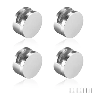 Imagen de WJUAN 4 Piezas Soporte de Vidrio Clip Espejo para Montaje En Pared Redondo, Adecuado baño, Sala Estar, Lugares Públicos etc