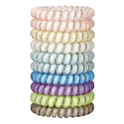 Imagen de JessLab Espiral Pelo Lazos, 10pzas Surtido Sin Rastro Lindo Plástico Cola de Caballo Plástico, No Daño Cabello Accesorio para Mujeres y Niñas, Mezcla Color 15