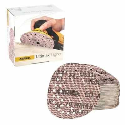 Imagen de Mirka Ultimax Ligno Ø 125mm discos de lija Velcro Multifit/grano 60/50 piezas/multiperforación/para lijar superficies madera