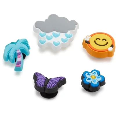 Imagen de Crocs 5 Pack Nature Shoe Charms Jibbitz for, Colgantes para Zapatos Unisex Adulto, Chill Summer,