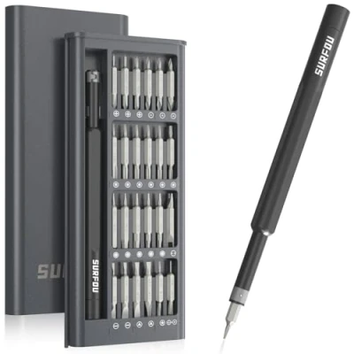 Imagen de SURFOU 49 EN 1 Juego de Destornilladores Precision, Kit Herramientas Portátil Pequeños Magnéticas Puntas Destornillador para iPhones, Switch, PS4, PS5, Xbox, PC, Mac, Laptop, Ordenador, Gafas