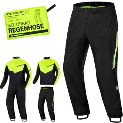 Imagen de SHIMA HYDRODRY 2.0 Impermeable Pantalones Ropa Moto Hombre Mujer Chubasquero Capa de Iluvia para Traje Agua Visibilidad Transpirable Impermeável Invierno (Pantalón Unisex, Fluo, L)