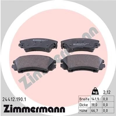 Imagen de ZIMMERMANN 24412.190.1 Juego de pastillas freno Foto correspondiente A la entrega OPEL: Astra J GTC, Insignia Berlina, Hatchback