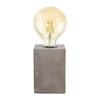 Imagen de EGLO lámpara de mesa un foco Prestwick, vintage mesa, industrial, retro, luz cabecera concreto en gris, con interruptor, portalámparas E27