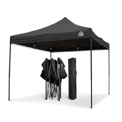 Imagen de All Seasons Gazebos 3x3m Totalmente Impermeable Pop up Gazebo Negro