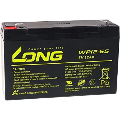 Imagen de akku net KungLong WP12 6S Batería de plomo compatible con Yuasa tipo NP12 6, 6 V, 12 Ah, ácido