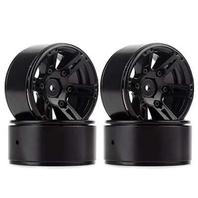 Imagen de INJORA 1,9 Pulgadas Beadlock RC Llanta de Rueda Coche Rim Cubo para 1:10 Crawler Traxxas TRX4 Axial SCX10 90046 D90 D110 TF2 (Negro)