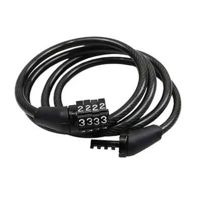 Imagen de PRECORN candado para bicicleta, 1 m de largo, color negro, 4 dígitos, combinación moto, scooter