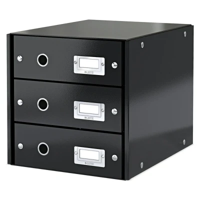 Imagen de Leitz Buc de cajones, 3 A4, Negro, Click and Store, 60480095