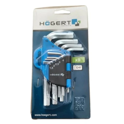 Imagen de Hogert Technik HT1W806 Juego de atornilladores acodados 1.5, 2.0, 2.5, 3.0, 4.0, 5.0, 6.0, 8.0, 10.0 9