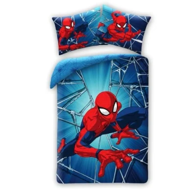 Imagen de Halantex Spiderman Juego de ropa cama una funda nórdica 140 x 200 cm y almohada 70 90 100% algodón Multicolor