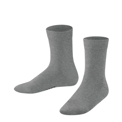Imagen de FALKE Family K SO algodón sostenible unicolor 1 par, Calcetines Unisex niños, Gris (Light Grey Melange 3390) nuevo ecológico, 27 30