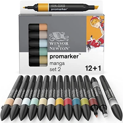 Imagen de Winsor &amp; Newton Set de Rotuladores ProMarker, 12 + 1 Unidades, Manga Expansion 2