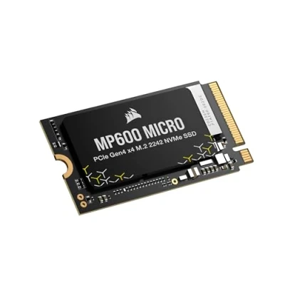 Imagen de Corsair MP600 Micro 2TB M.2 NVMe PCIe x4 Gen4 SSD 2242 hasta 7.000 MB/s de Lectura Secuencial Compatible con Los Portátiles Lenovo Legion Go y Thin 4.0 Negro