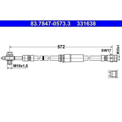 Imagen de ATE 83.7847 0573.3 Latiguillos de Freno 572mm M10x1mm