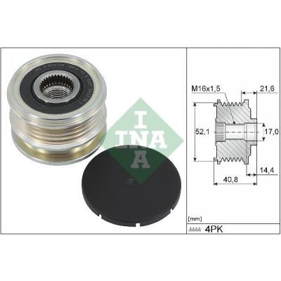 Imagen de INA 535 0345 10 Rueda Libre Alternador se requiere herramiente especial para montaje DACIA: SANDERO 2