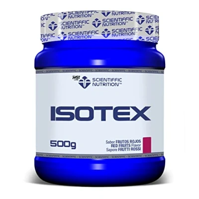 Imagen de Scientiffic Nutrition Isotex, Bebida Isotónica Instántanea en Polvo, Aporta Sales Minerales, Electrolitos y Energía, Deportiva Sabor Cereza, 500 g