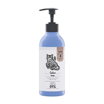 Imagen de YOPE Gel de Ducha Zumo aloe vera Calamante Fortalecimiento Nutrición Hidratante Suave 97% Ingredientes naturales Vegan formula Cedro Enebro y Guindilla 400ml